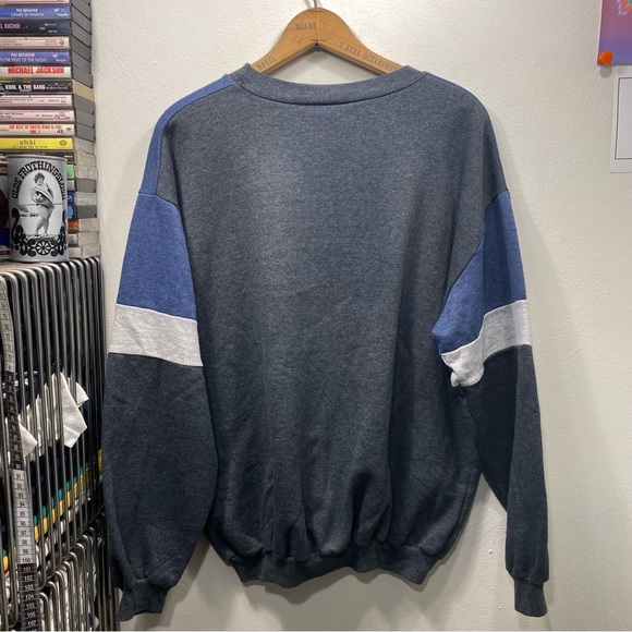 L-XL VINTAGE 80s 90s WILDLIFE CLASSICS LIGHTWEIGHT COLOR BLOCK CREWNECK - Picture 3 of 4